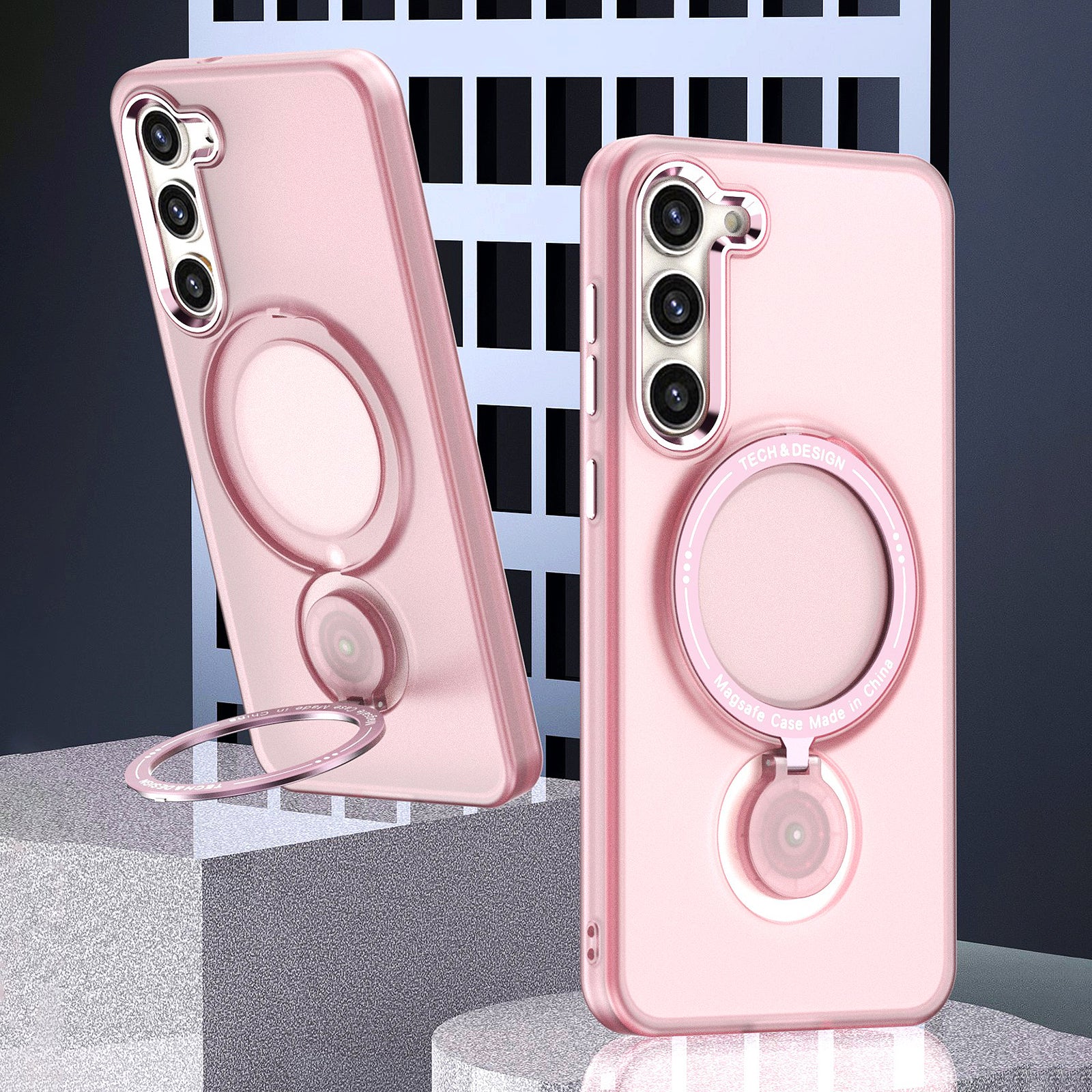 For Samsung Galaxy S23 Hard PC Phone Cover Magnetic Ring Kickstand Anti-drop Case Compatible with MagSafe For Samsung Galaxy S23 Hard PC Phone Cover Magnetic Ring Kickstand Anti-drop Case Compatible with MagSafe
